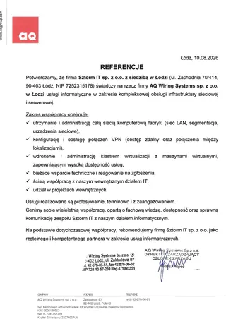 Rekomendacja – AQ Wiring Systems